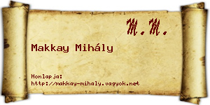 Makkay Mihály névjegykártya